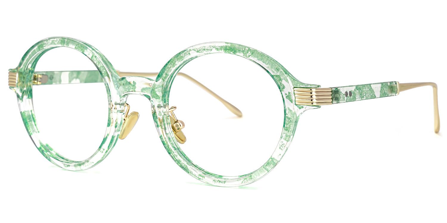 Dylan Lunettes rondes floral vert crisale1