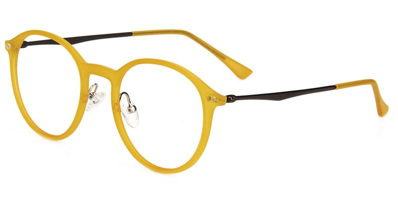Dolores Lunettes rondes jaunes à monture pleine5
