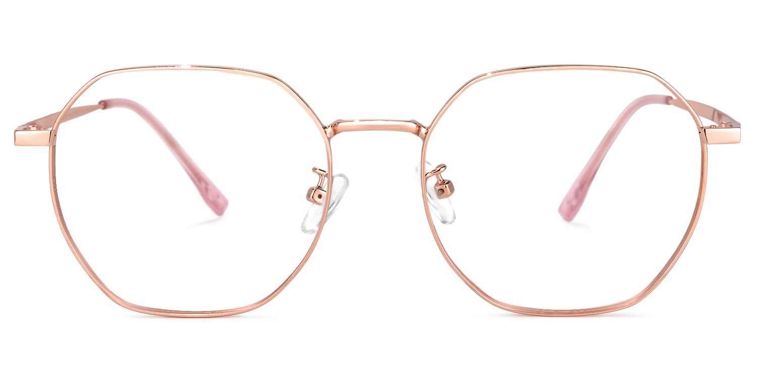 Lilly Lunettes géométriques en or rose0
