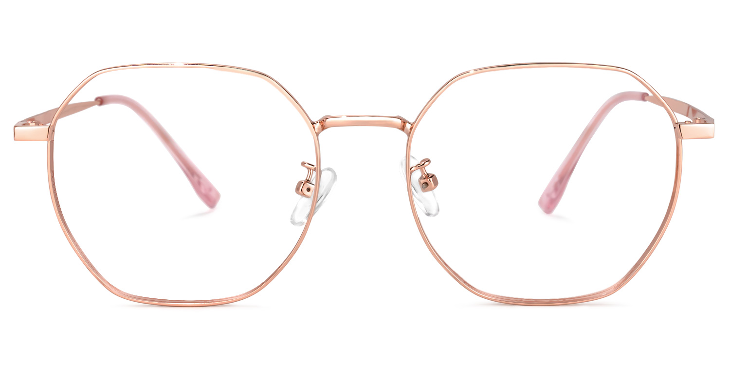 Lilly Lunettes géométriques en or rose0