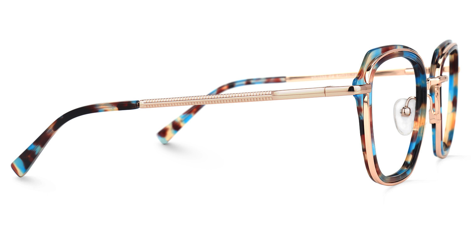 Anita Bleue Tortue Carré Lunettes2