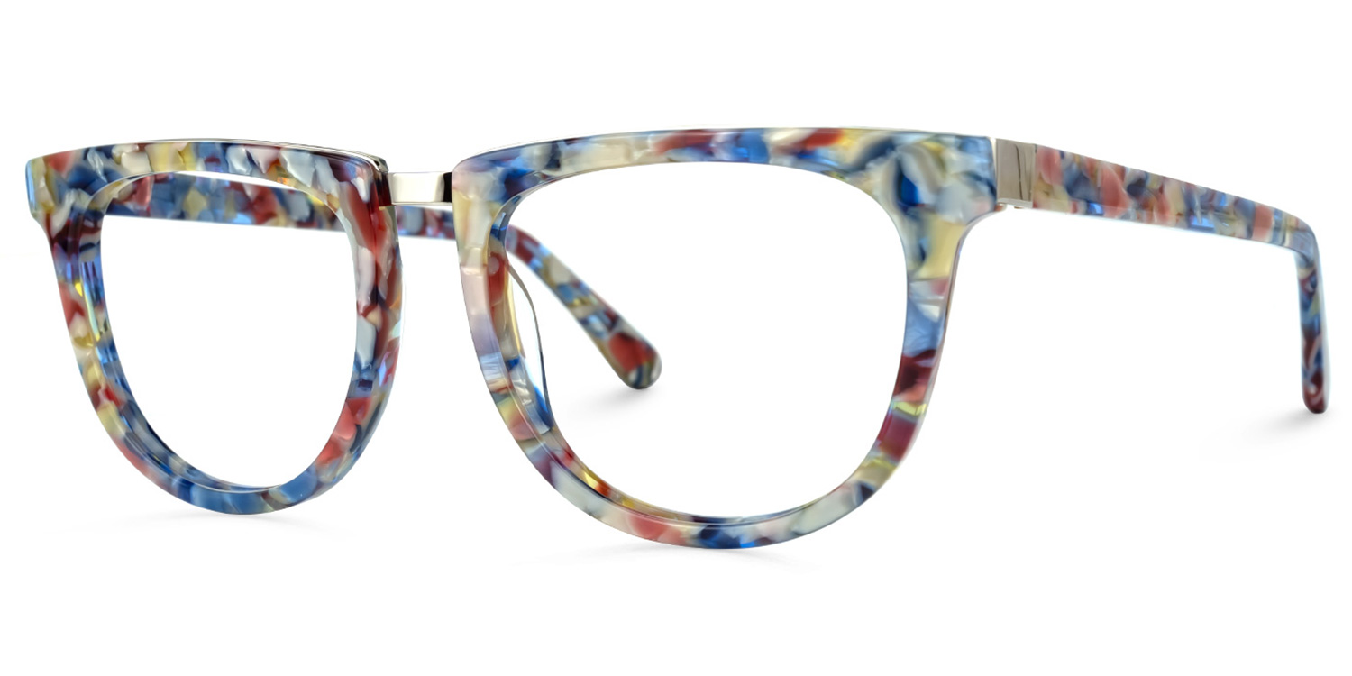 Dechan Bleue-Flaoral Carré Lunettes1