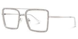 Diva Argenté Carré lunettes2
