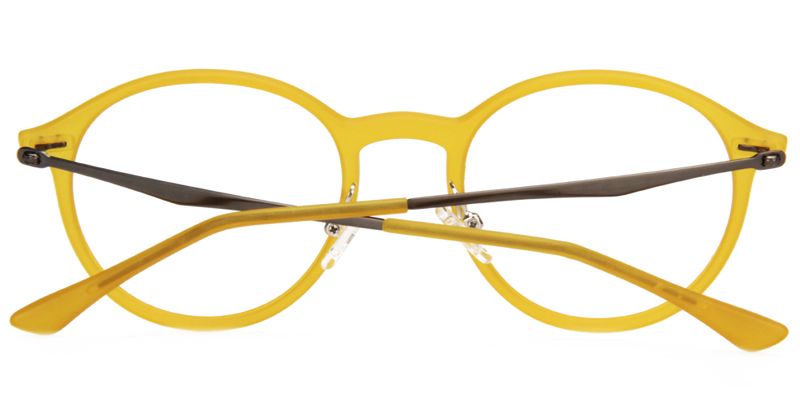 Dolores Lunettes rondes jaunes à monture pleine4