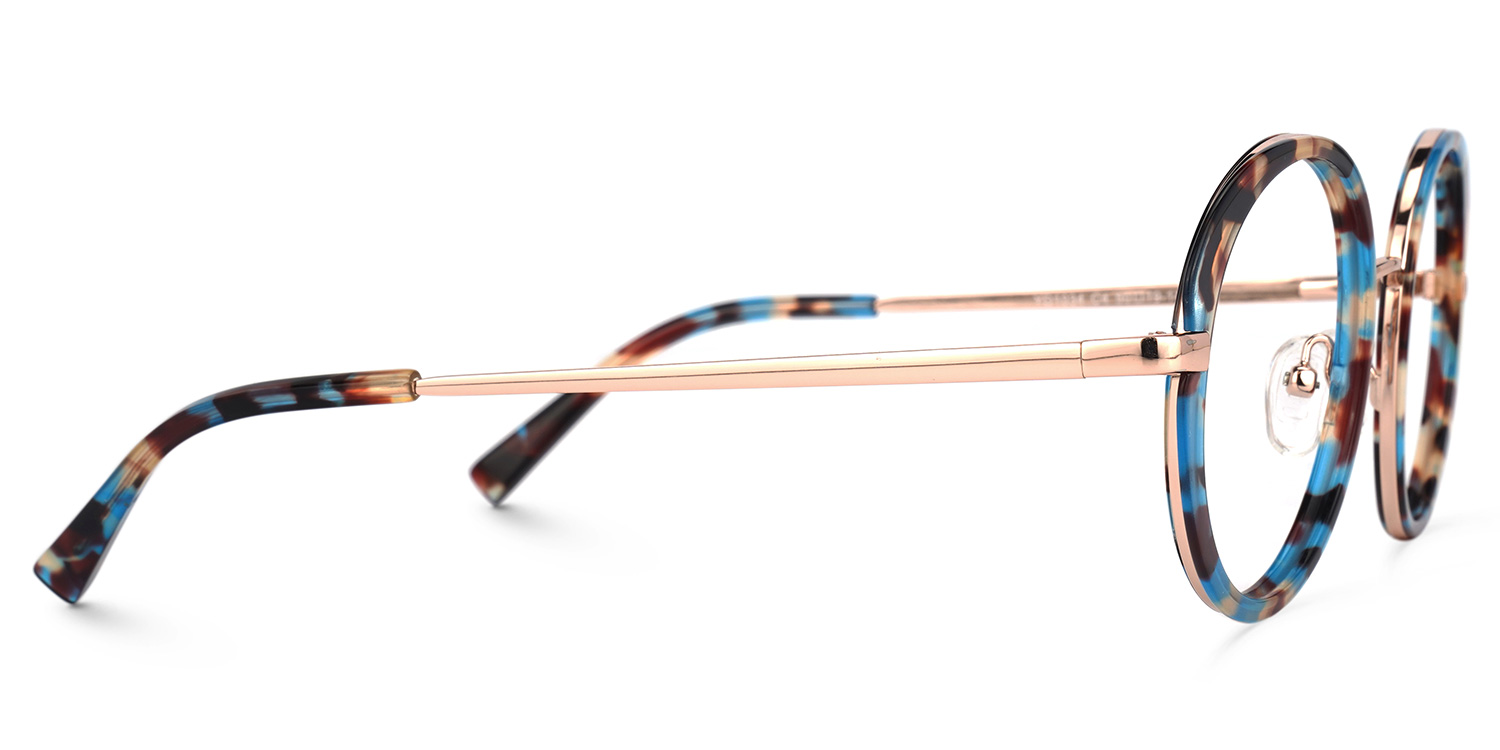 Layla Bleue Tortue Ronde Lunettes2