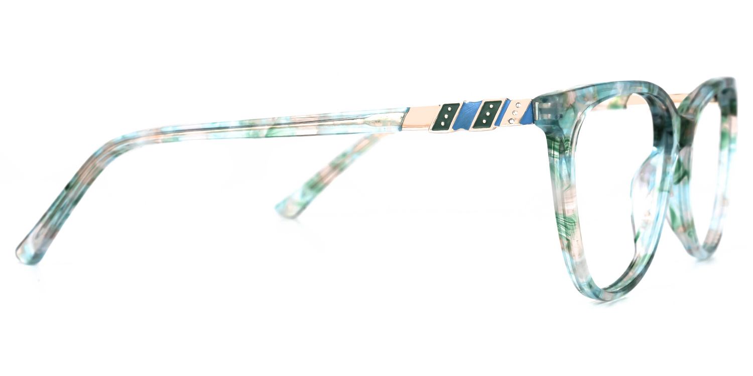 Fannie Vert Floral Cateye Lunettes2