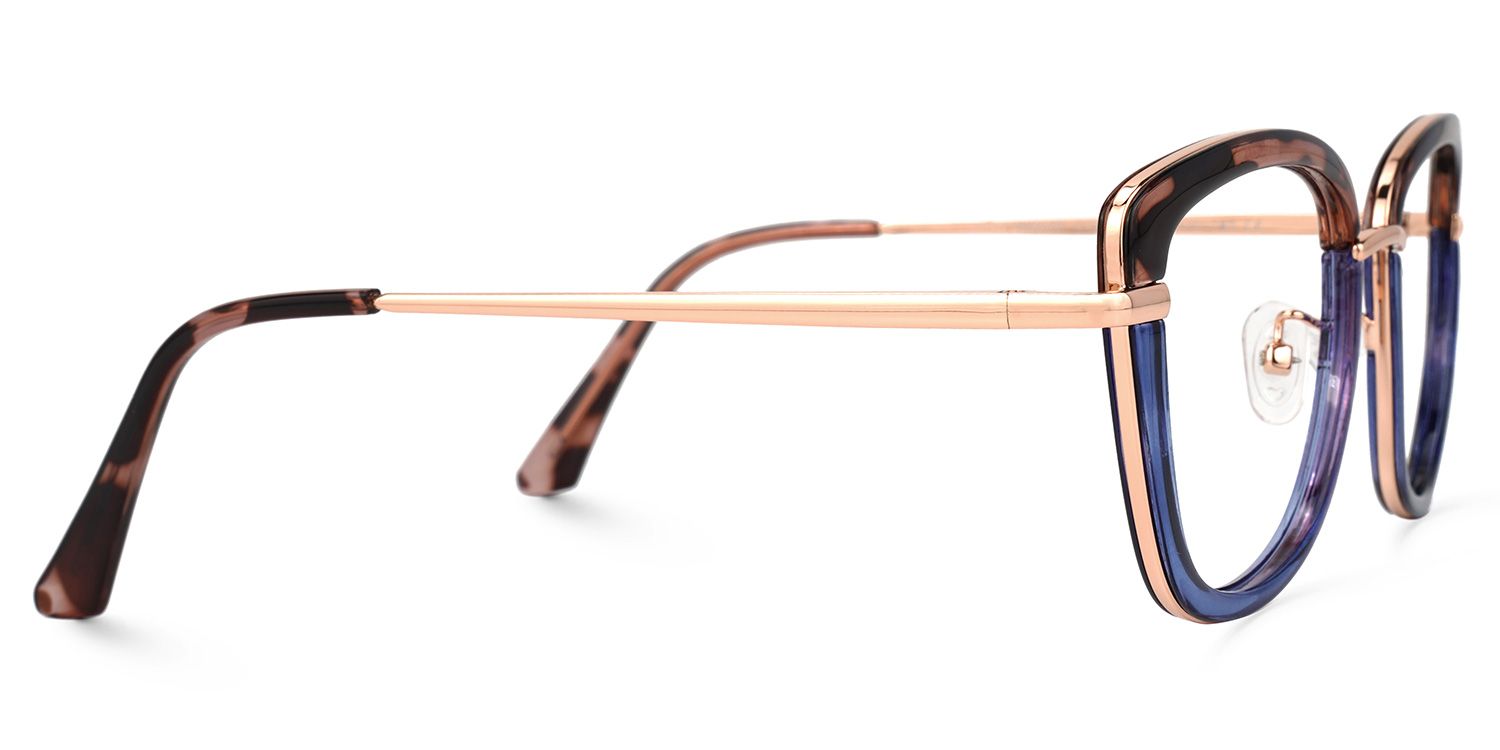 Adriana Bleu Rectangle Lunettes5