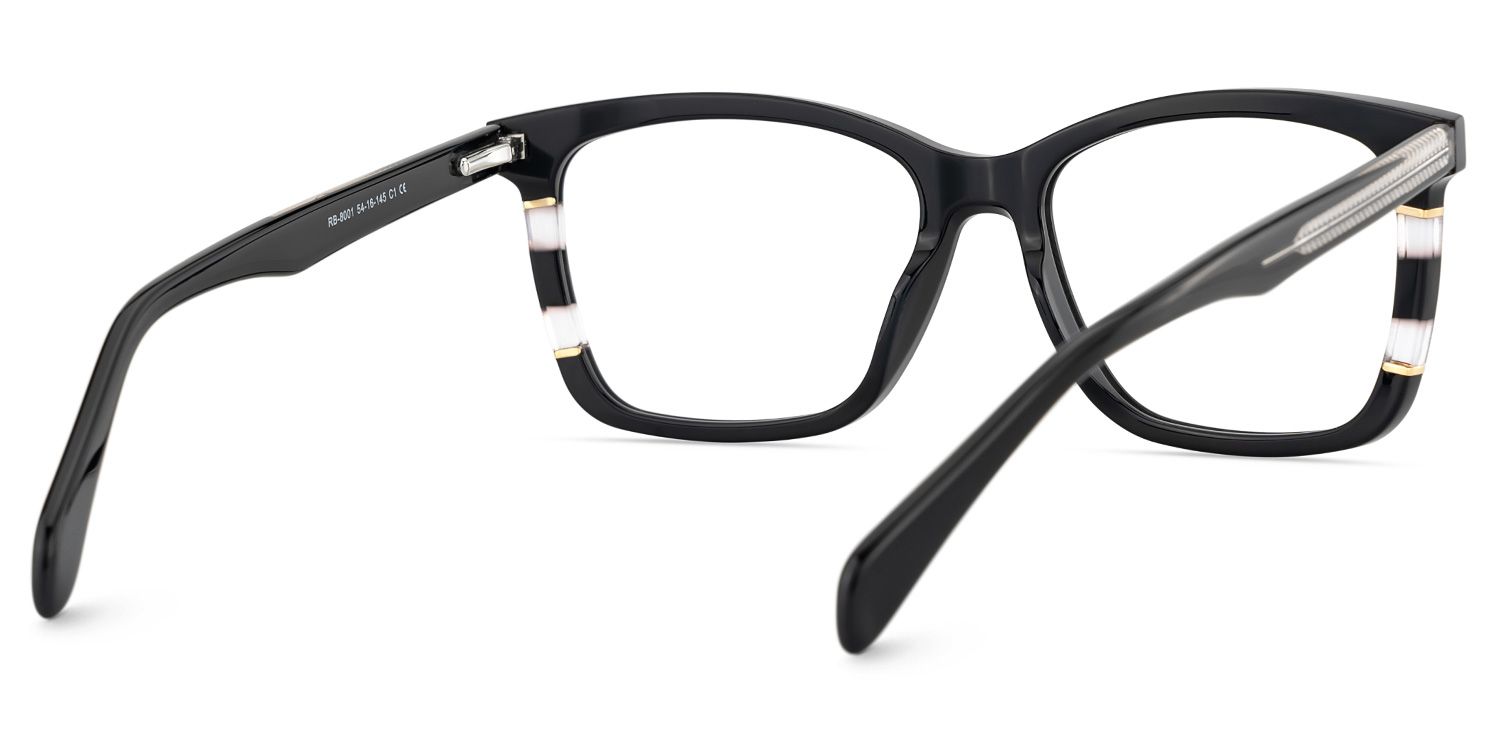 Clara Noir Rectangle Lunettes4