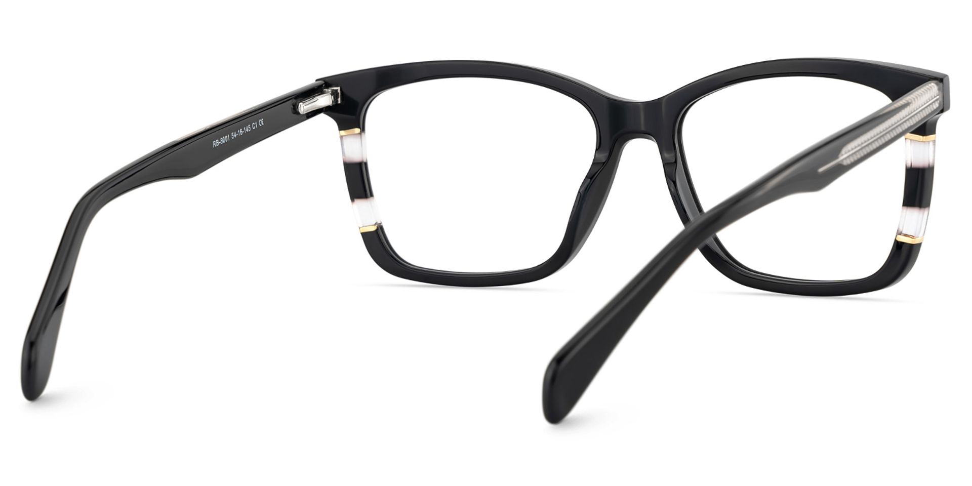 Clara Noir Rectangle Lunettes4