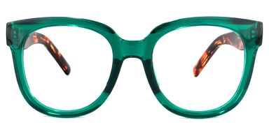 Carré Vert Foncé Plastique Lunettes