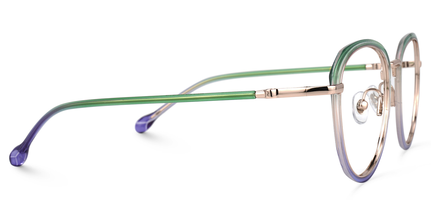 Louella Vert Ronde Lunettes2