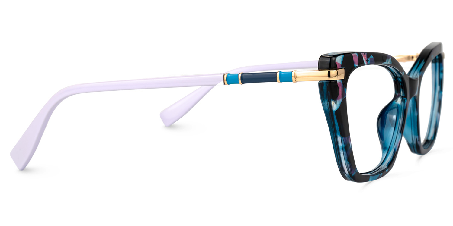 Pattie Bleue Floral Cateye Lunettes2