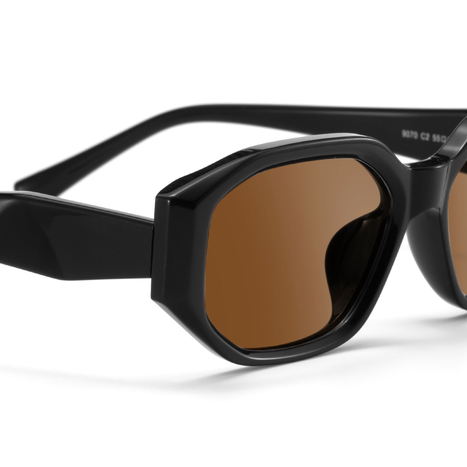 Lunettes de soleil polarisées de conduite Geometric Noir Kiara | ZEELOOL4