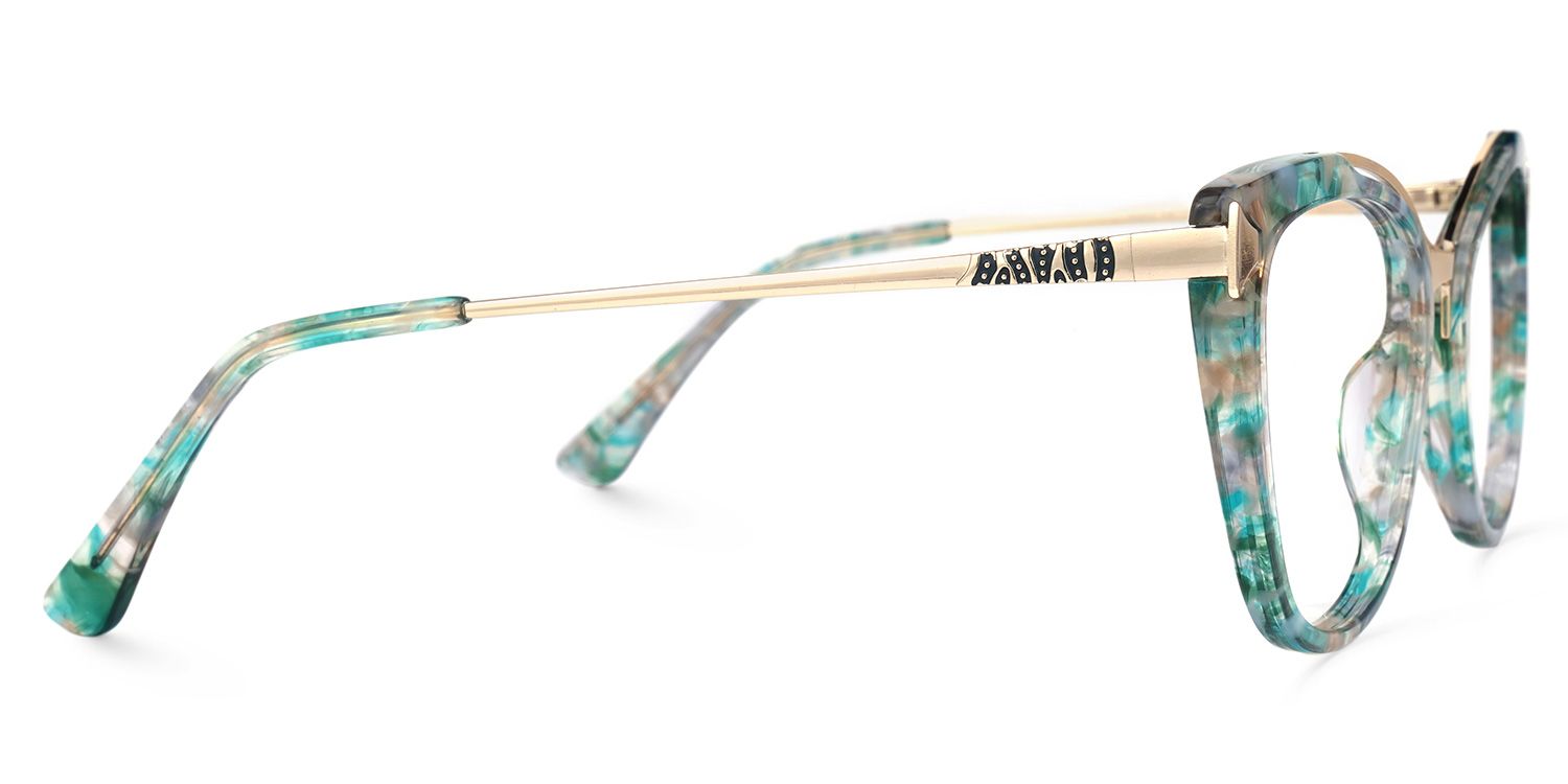 Kamara Vert-Floral Cateye Lunettes3