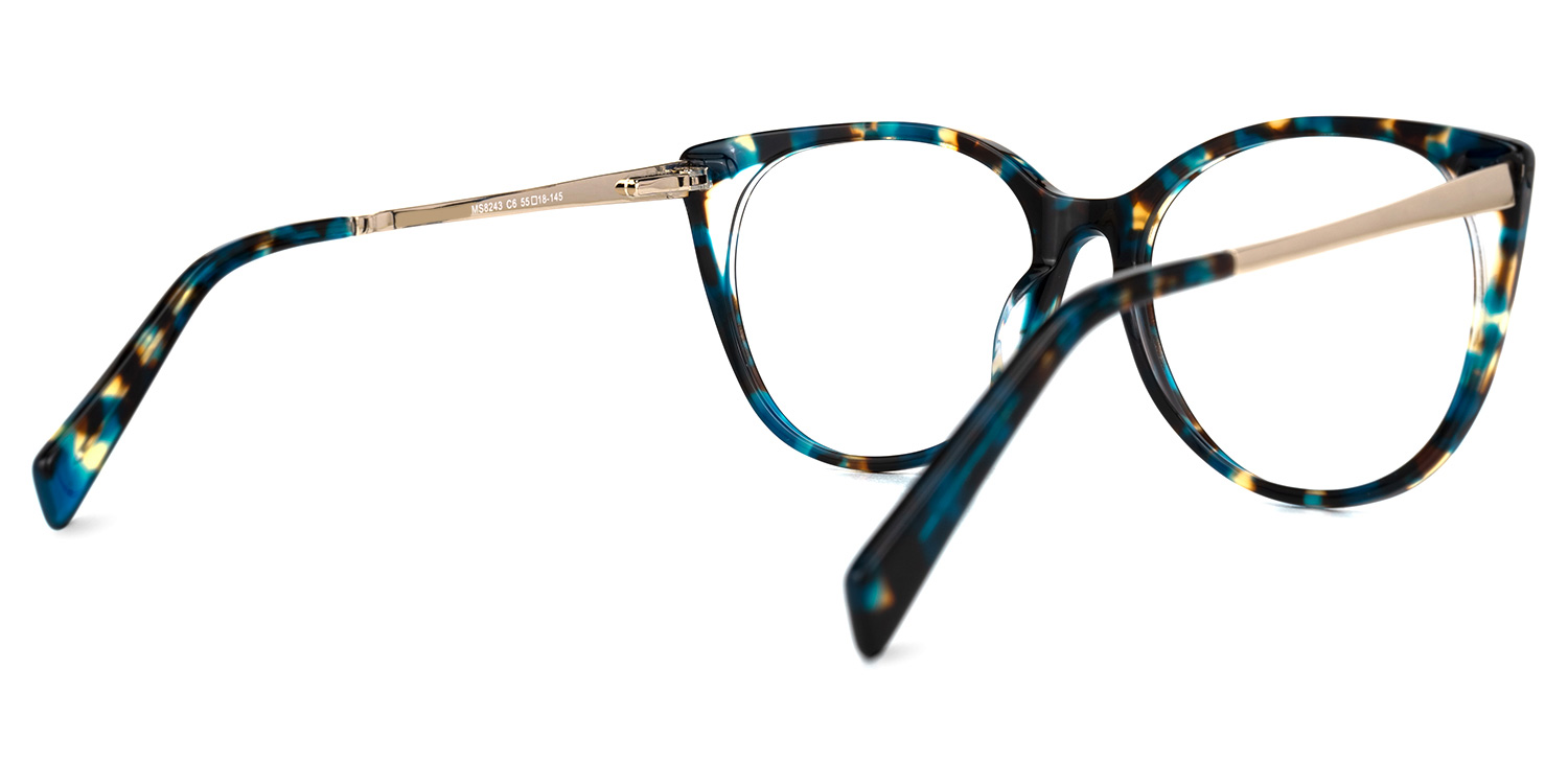 Patricia Bleue Tortue Cateye Lunettes3