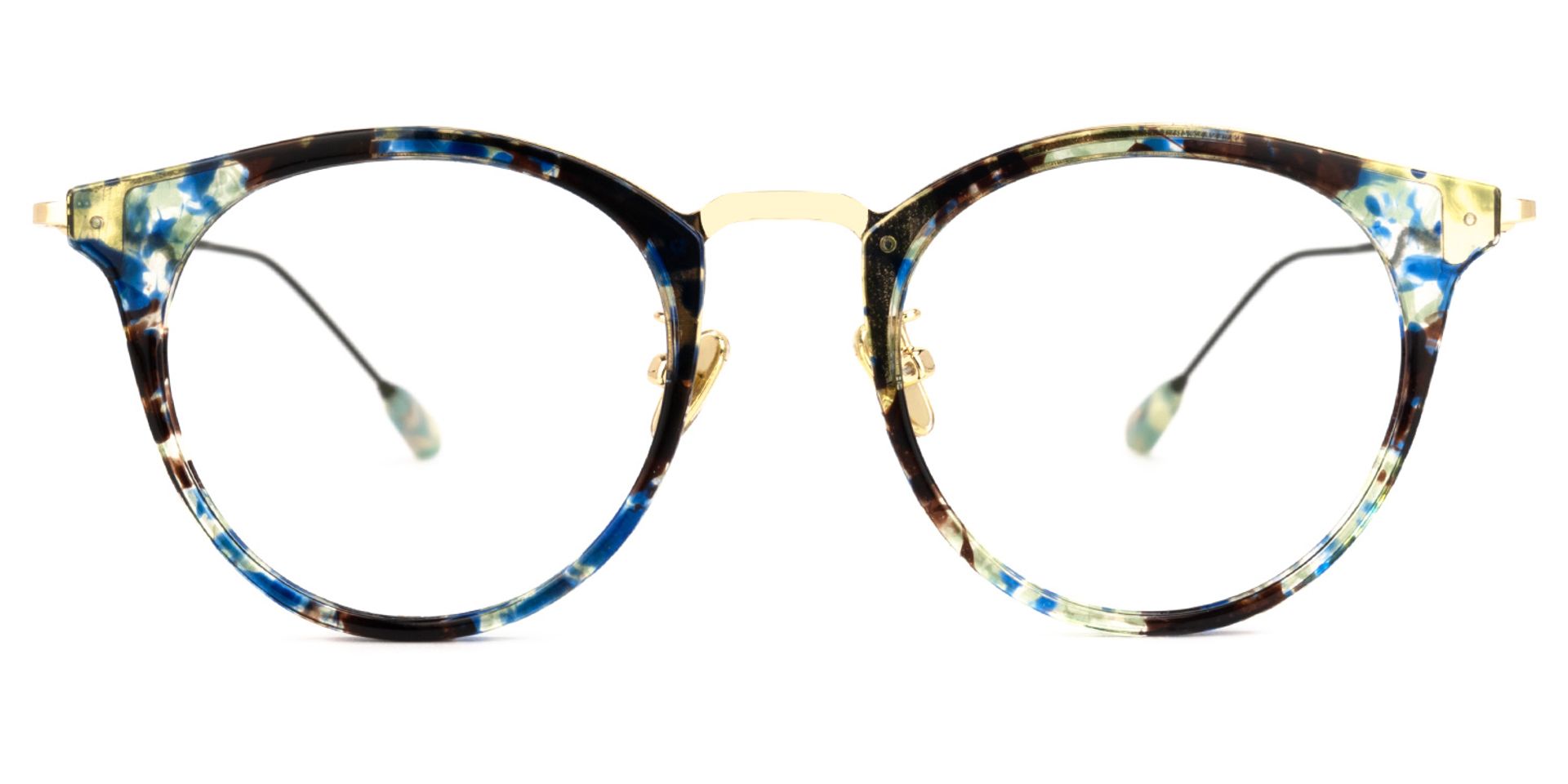Liz Bleue Tortue Ronde Lunettes0