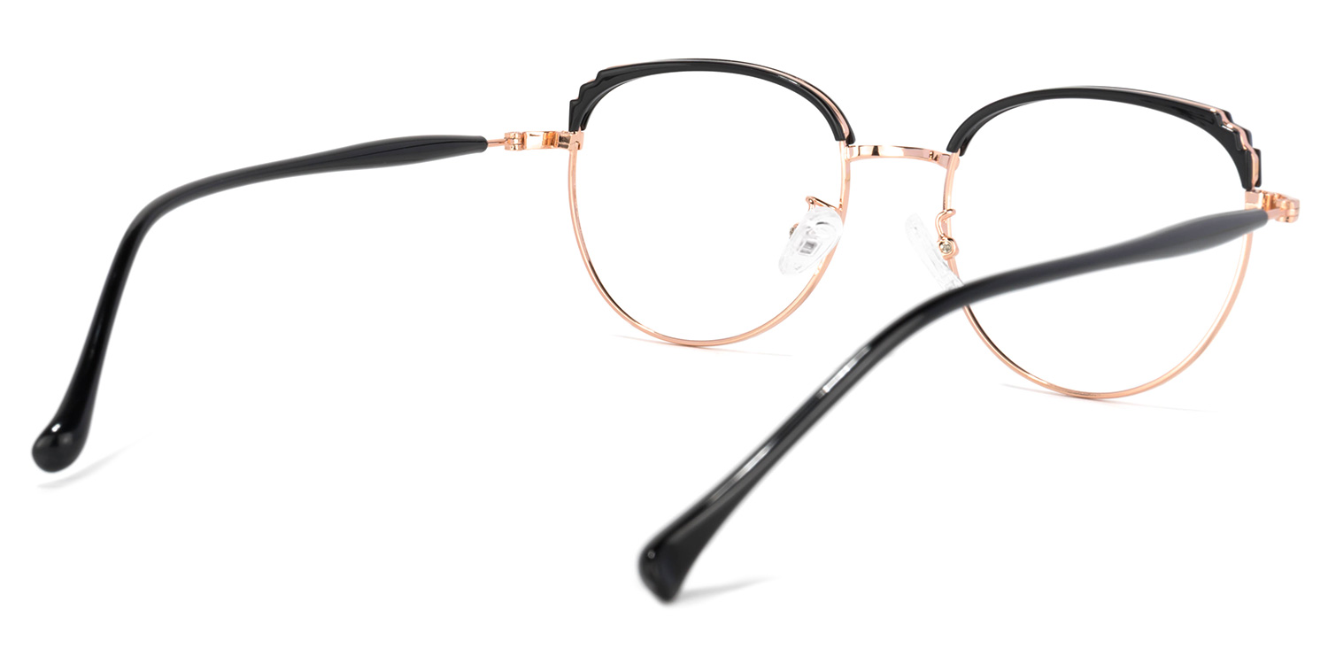 Wesley Noir Rose Ronde Lunettes4