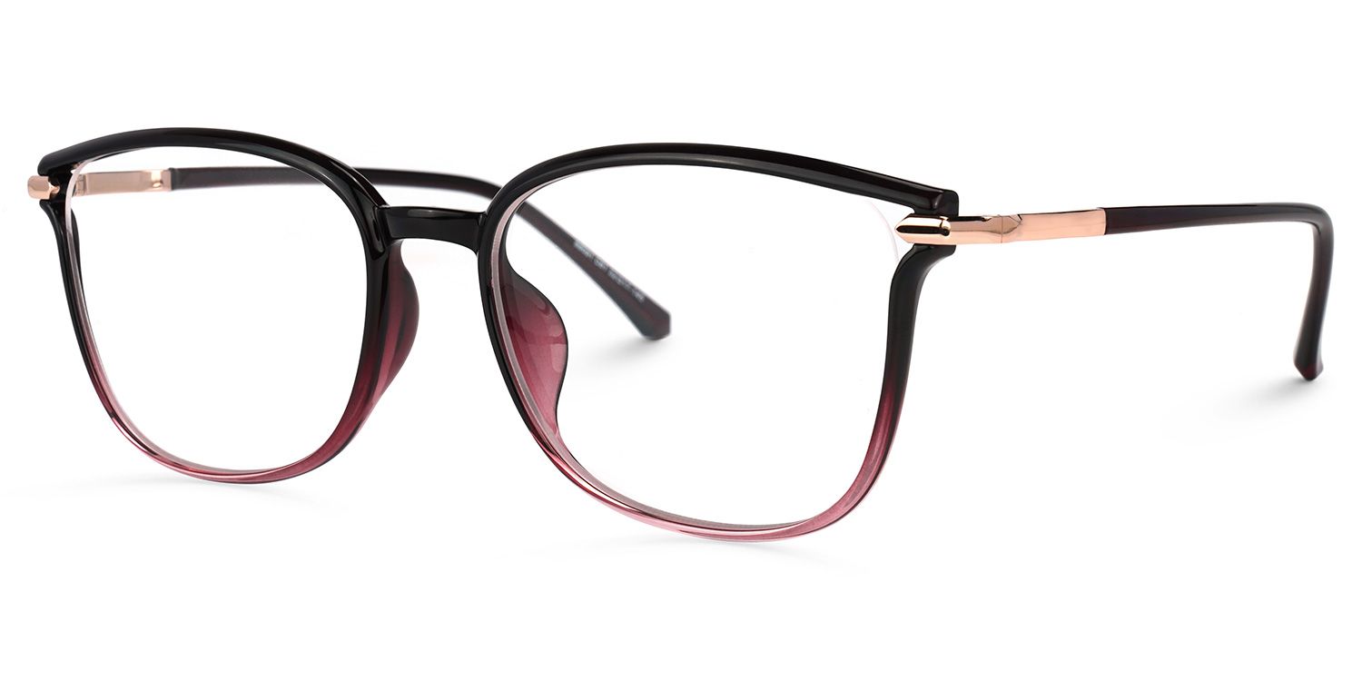 Mander Lunettes carrées  Noir Violet1
