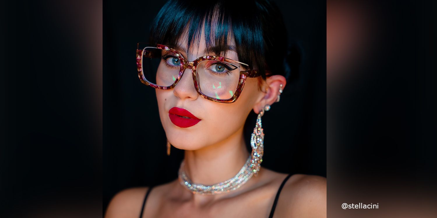 Dortch Rouge-Floral Carré Lunettes1