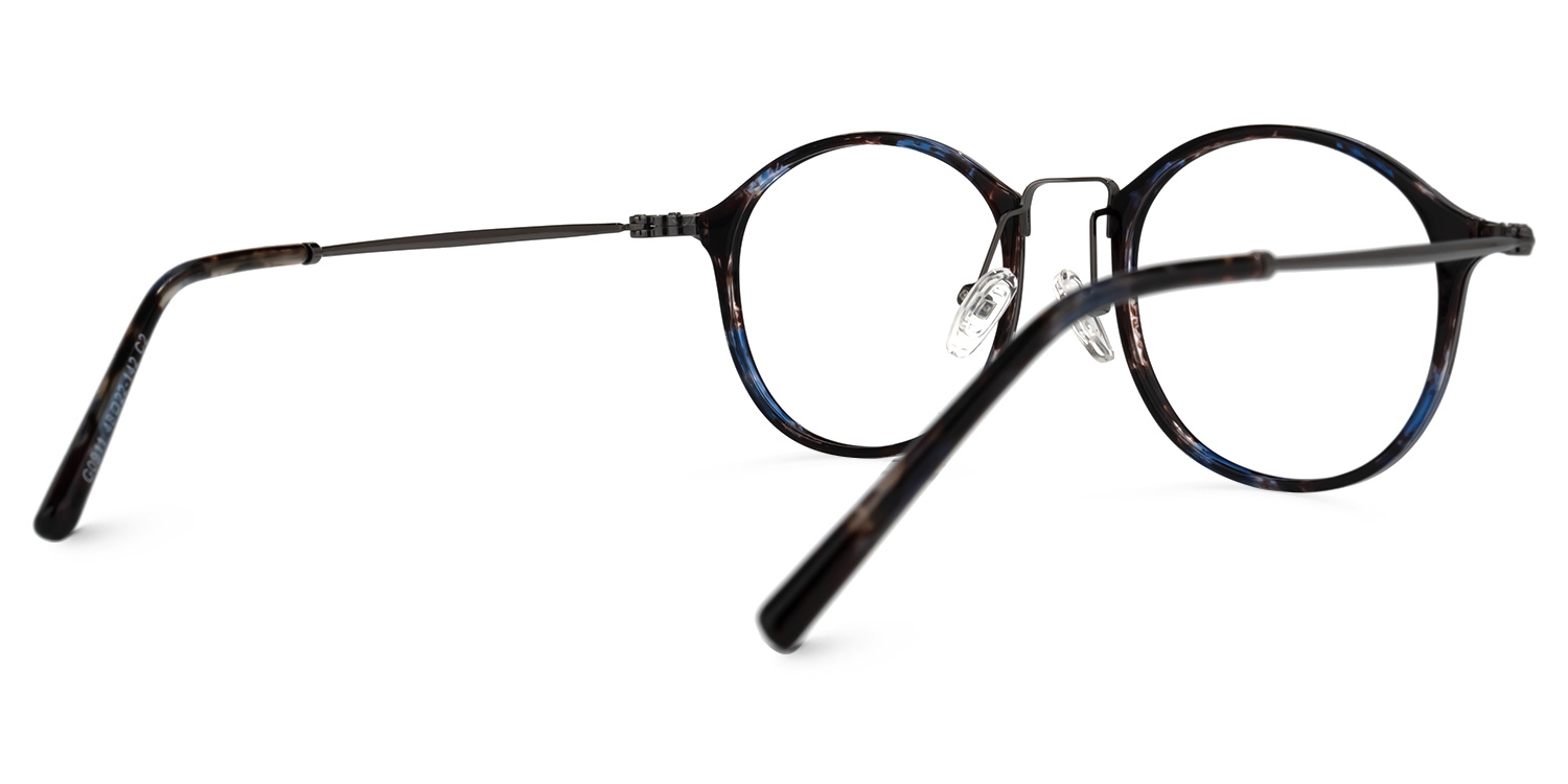 Alyssa Bleu Tortue Ronde Lunettes2