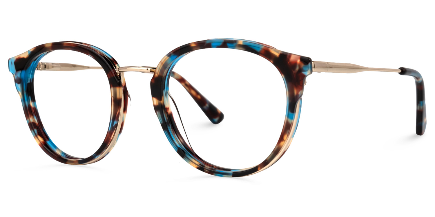 Shera Bleue Tortue Ronde Lunettes1