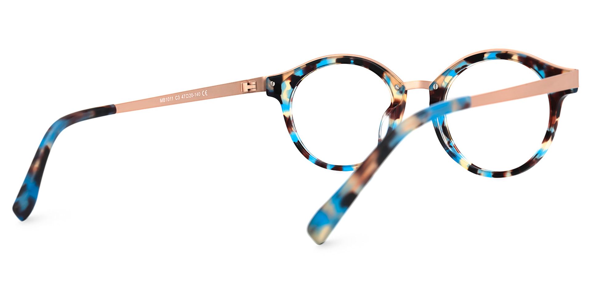 Mamie Bleue Floral Ronde Lunettes3