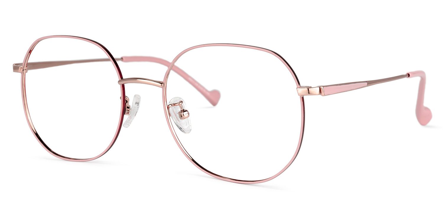 Qusay Lunettes rondes roses 1