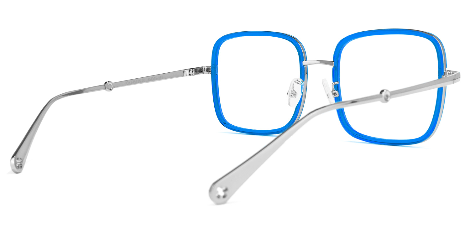 Ozzy Bleue Cristal Carré Lunettes3