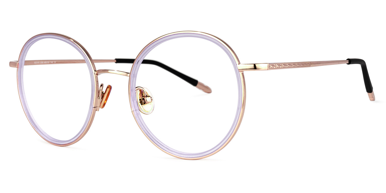 LaWana Or-Violet Ronde Lunettes1