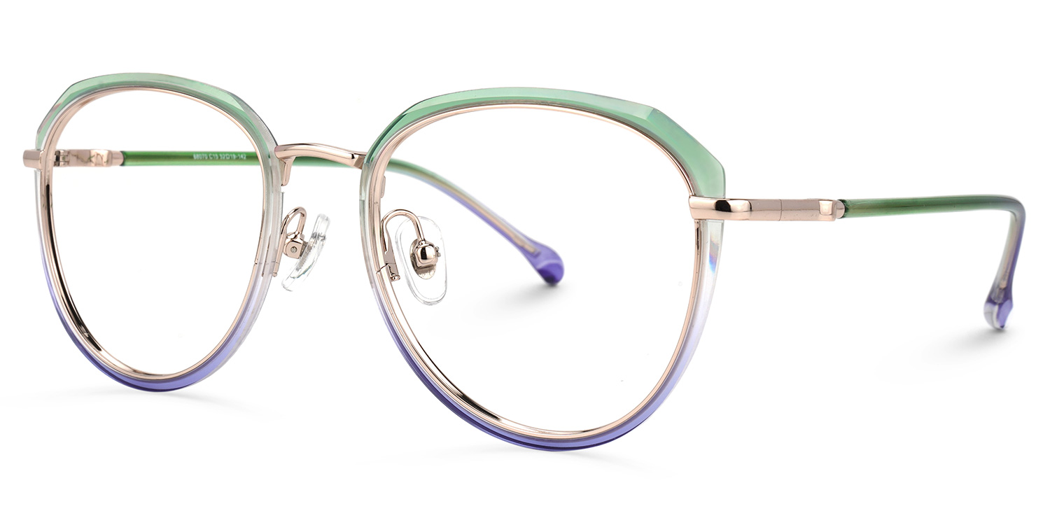 Louella Vert Ronde Lunettes1
