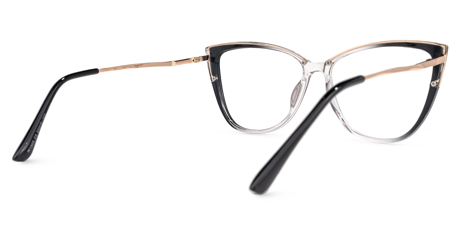 Carina Noir-Cristal Cateye Lunettes2