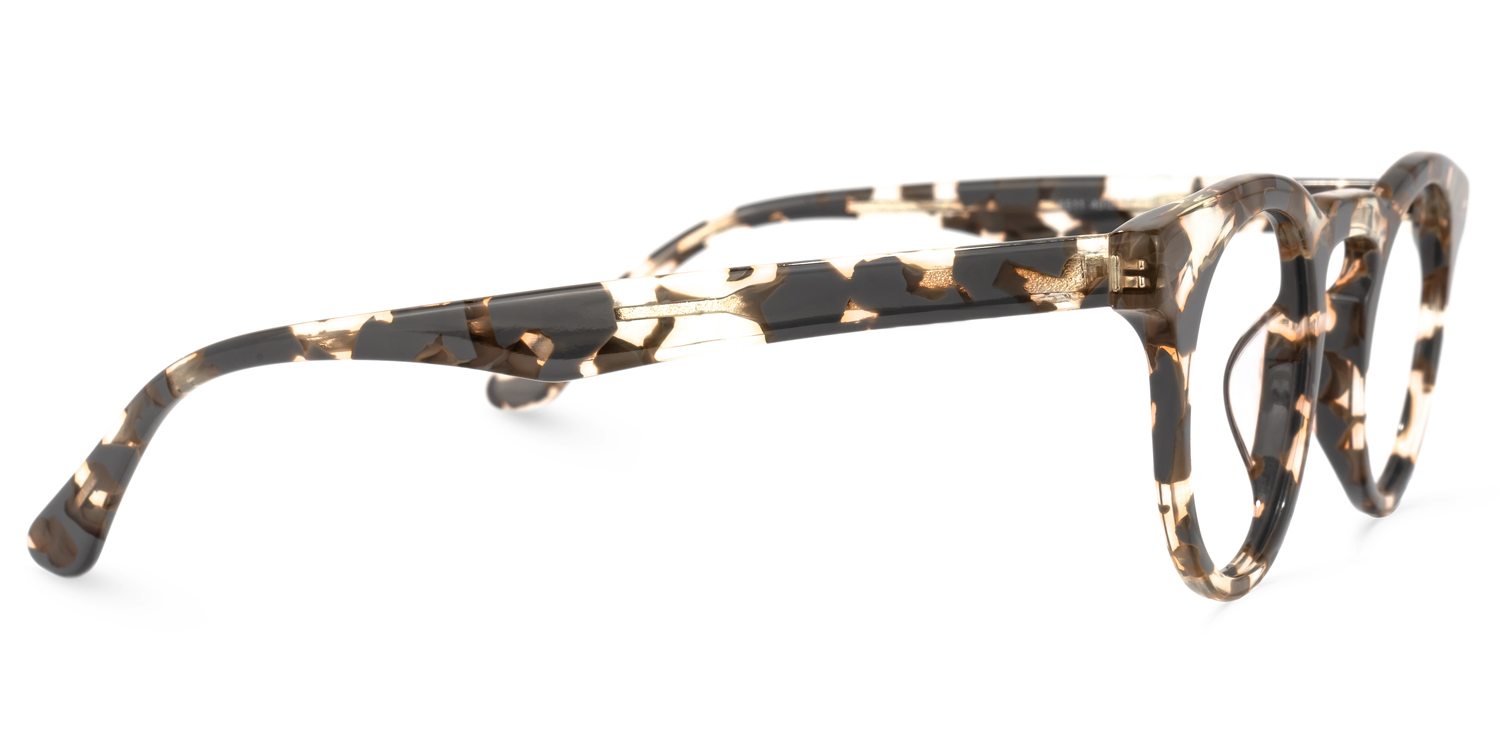 Abigail Lunettes Rondes Fleuries Marron Gris 2