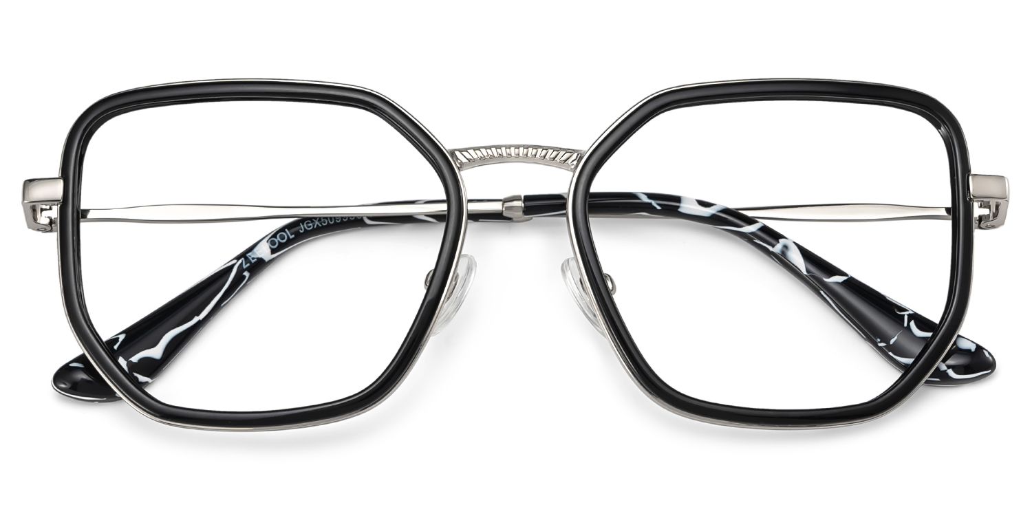 Levi Noir Géométrique Lunettes1