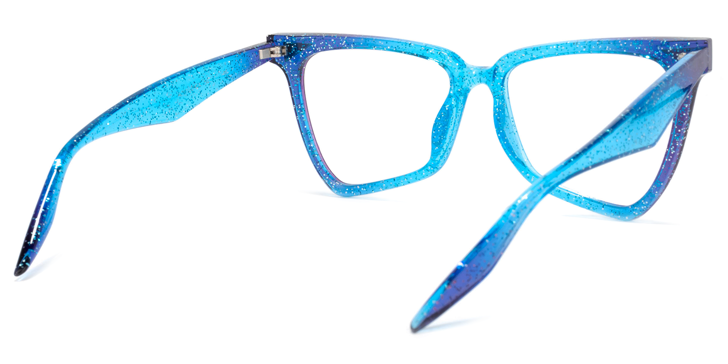 Cicely Lunettes géométriques bleues3