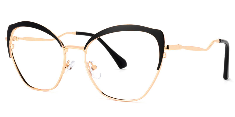Lill Lunettes solaires Gold Black Cateye  1