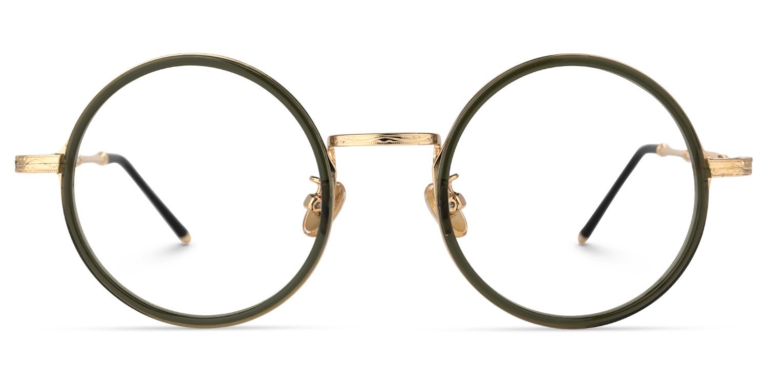 Rina Or Vert Ronde Lunettes0