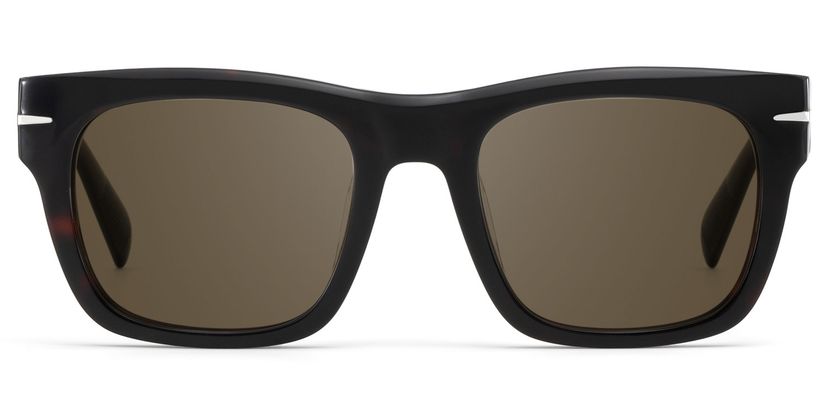 Renzo Black Rectangulaire lunettes de soleil