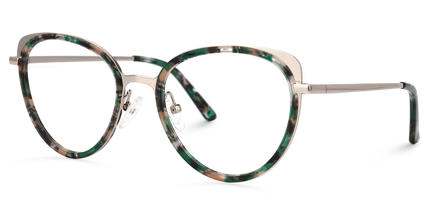 Vanesa Vert Tortue Cateye Lunettes1