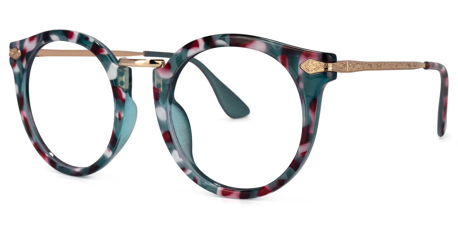 Quentina Bleue Ronde Lunettes2