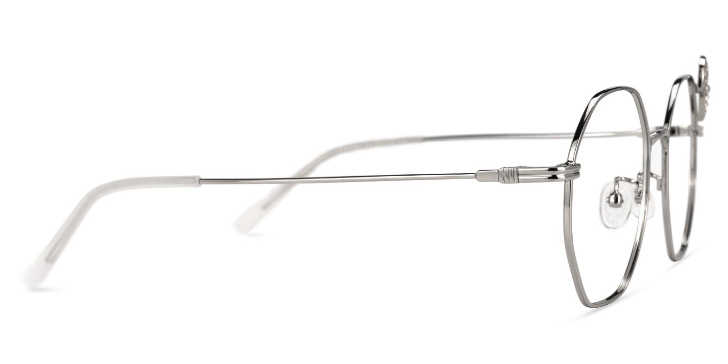 Kaitlyn Lunettes géométriques argentées 2