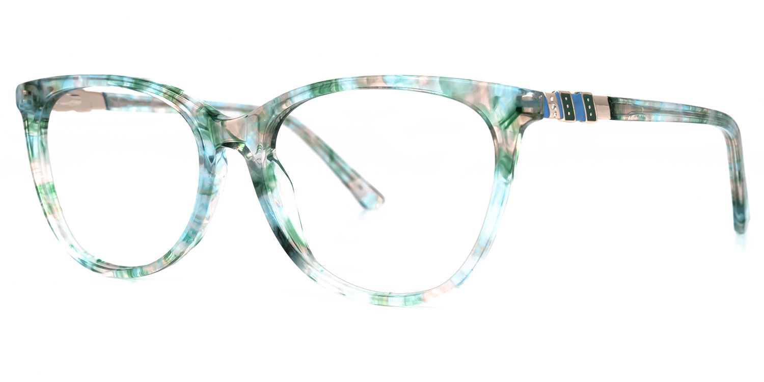 Fannie Vert Floral Cateye Lunettes1