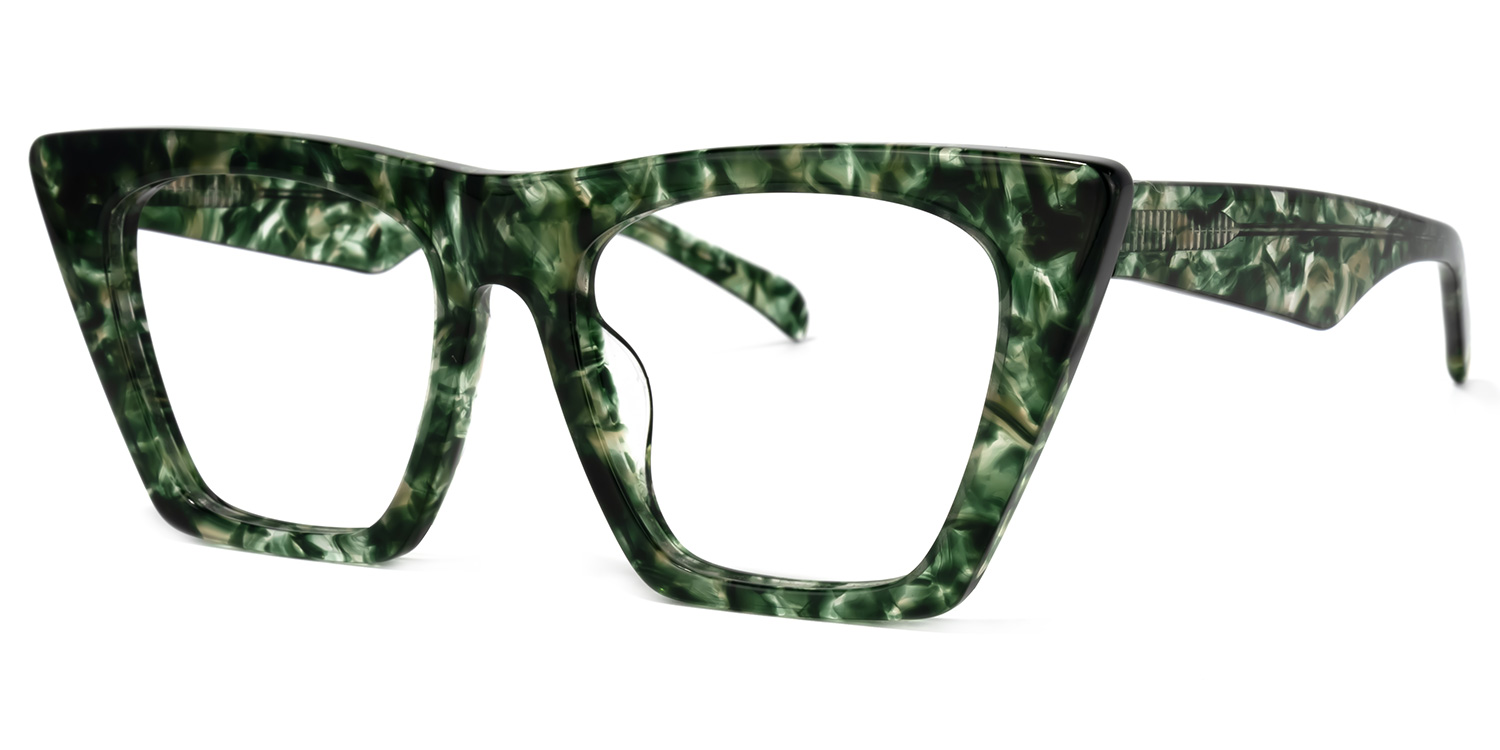 Cecile Vert-Floral Cateye Lunettes1
