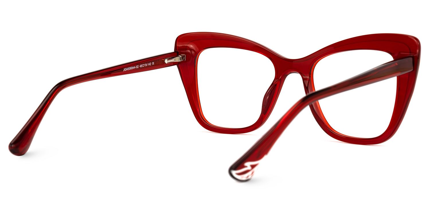 Youness Rouge Cateye Lunettes3