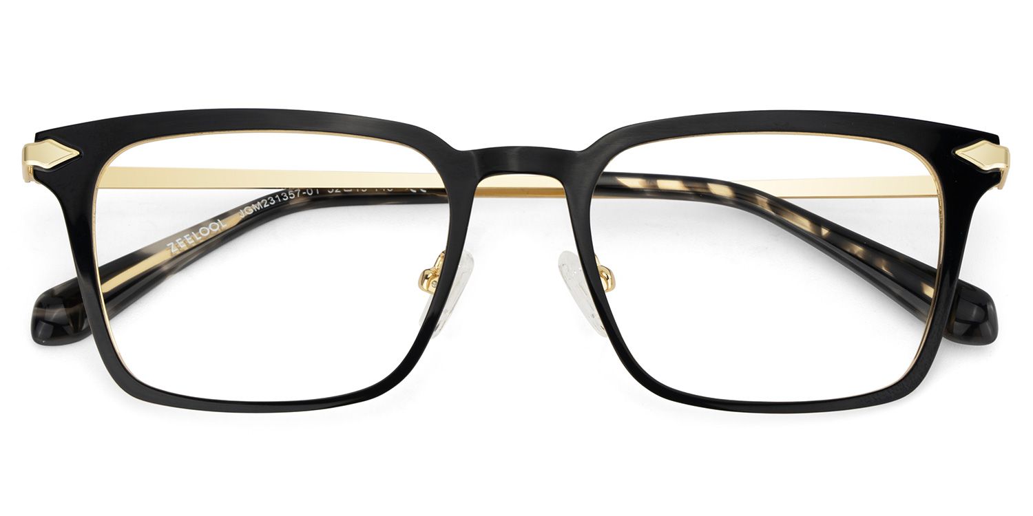 Chaney Noir Rectangle Lunettes2