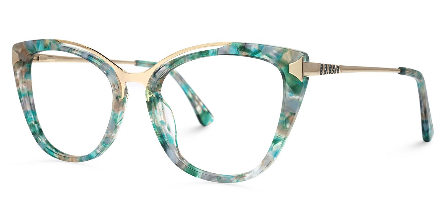 Kamara Vert-Floral Cateye Lunettes1