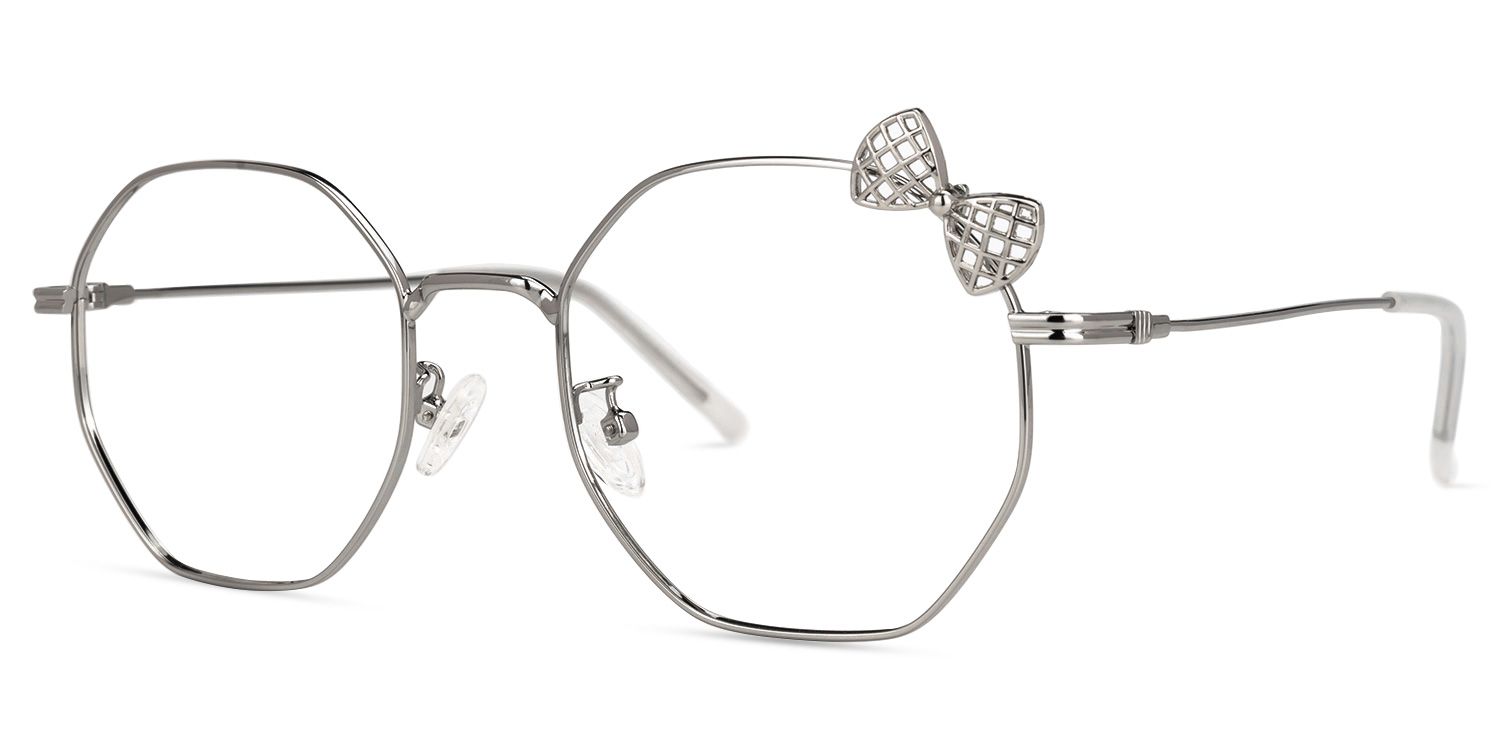 Kaitlyn Lunettes géométriques argentées 1