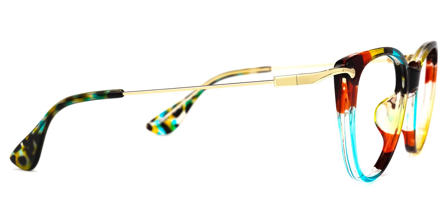 Clement Lunettes de vue de chat à motif floral3