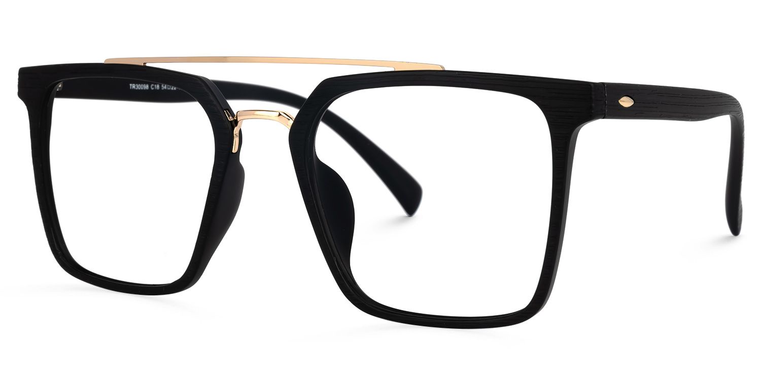 Shumac Noir Aviateur Lunettes1