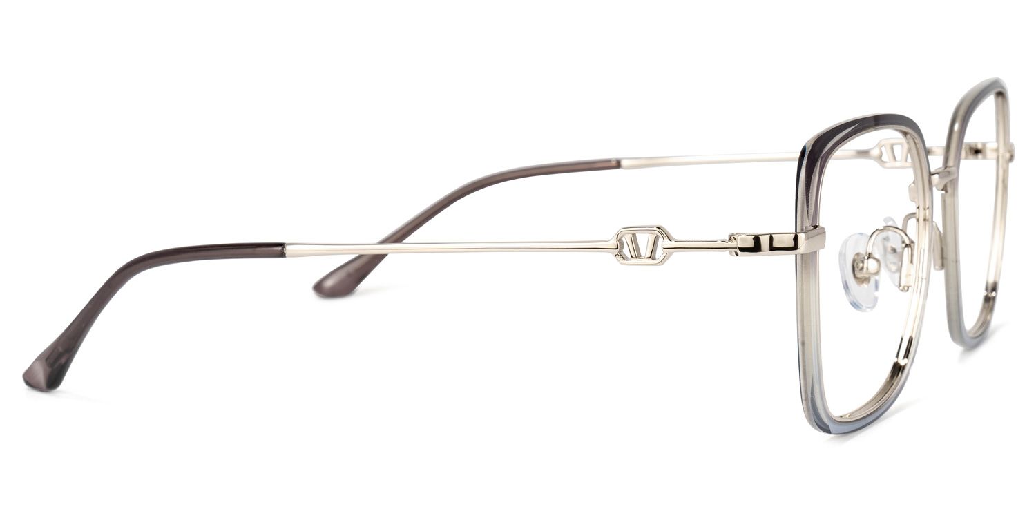 Zabdi Lunettes carrées bleues 2