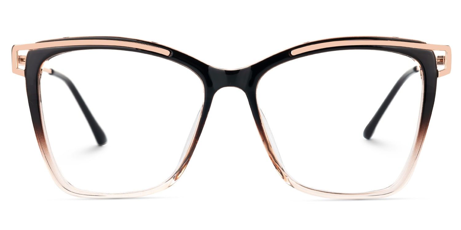 Krystle Noir-Marron Carré Lunettes0